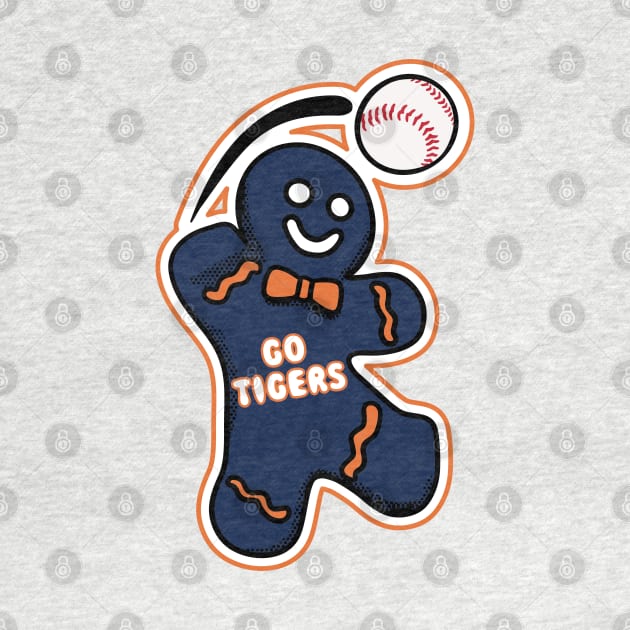 Detroit Tigers Gingerbread Man by Rad Love